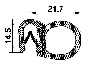 [RH0066] SEALING SECTION 1.0-4.0 MM, 17 MM BULB ON SIDE (50 M)
