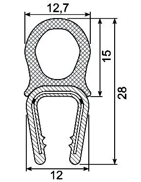 [RH3357] SEALING SECTION 5.0-7.0 MM, 13 MM BULB ON TOP