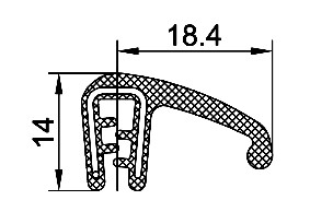 [RH0084] SEALING SECTION 1.0-2.5 MM, 14 MM FLAP ON SIDE (100 M)