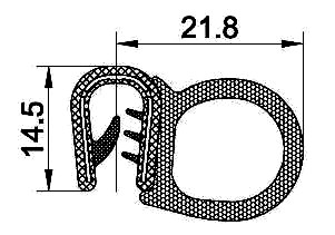 [RH0078] SEALING SECTION 2.0-5.0 mm, 17 mm bulb on side (50 m)       