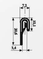 [100010] EDGETRIM 1.0-2.0 mm  BLACK PVC WITH METAL INSERT (50 m)