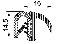 [RH2256] SEALING SECTION 1.0-3.5 mm, 11 mm flap on side (50 m)