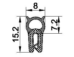 [RH0094] SEALING SECTION 0.5-1.5 mm, 5 mm topbulb (100 m)