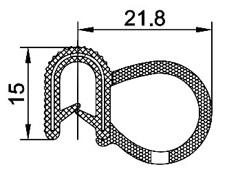 [RH2558] SEALING SECTION 1.0-3.5 mm, 16 mm bulb on side (3x25m)  CR 