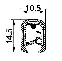 [RH3634] EDGETRIM 2.0-5.0 mm GREY PVC with BUTYL  (100 m)    