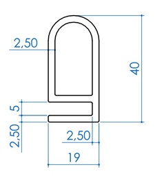 [P0079] RUBBER PROFILE TPE 40 mm
