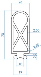 [P0073-70] RUBBER PROFILE TPE 70 mm