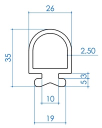 [P0073-35] RUBBER PROFILE TPE 35 mm