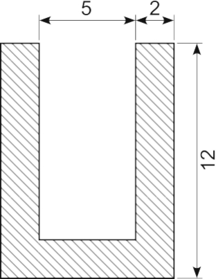 [RH2110] U-PROFILE EPDM 70 shore black 5 mm glass
