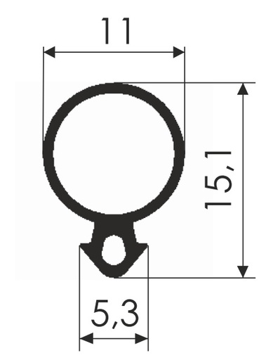 [P3370] P3370 Silicon black (5 m)