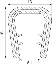 [RH3426] EDGETRIM 4.5-7.0 mm PVC WITH METAL INSERT (10 m)
