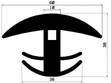 [TP2169] Joint cover & T-profile EPDM black (4x25m)