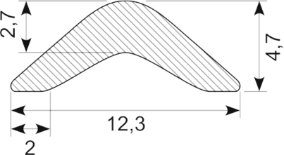 FILLER PROFILE 12.3x4.7 mm black PVC