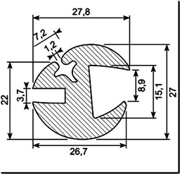 [GP2165] GLAZING SECTION A=16,0 B=5,0 (25 m)                         
