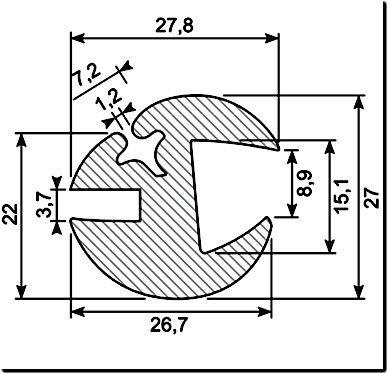 [GP2165] GLAZING SECTION A=16,0 B=5,0 (25 m)                         