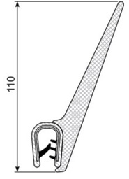 [RH3460XL] EDGETRIM with 95 mm spongue FLAP 3-6 mm (10 m)