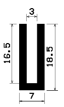 UP0320 U-profile EPDM 65 shore