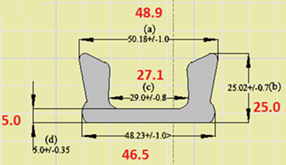 EPDM U CHANNEL 51.17 X 25.02 MM BLACK (DIE7241/BXT365)