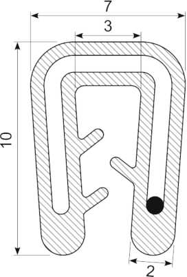 [RH3311/118-0003] Simple silicone edgetrim 1.0-2.0 mm black (50 m)