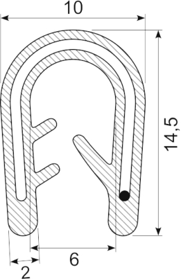 [RH3312/118-0016] Simple silicone edgetrim 3.0-4.0 mm black (50 m)
