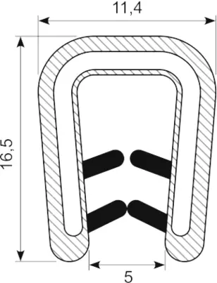 EDGETRIM 1.0-4.0 mm BLACK PVC WITH METAL INSERT (10 m)